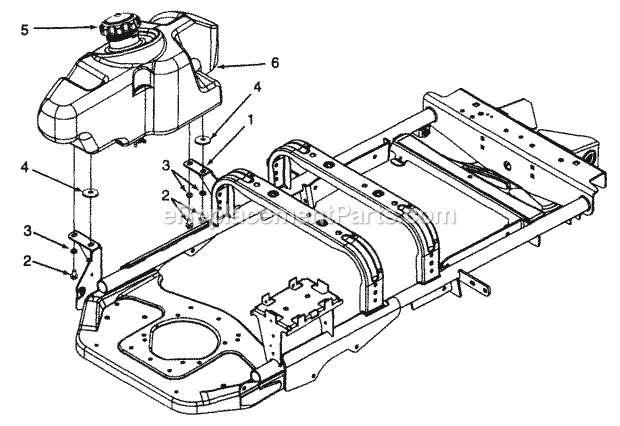 Fuel Tank Diagram and Parts List for Z48L 53AC365M100, 53BA1D5M100 Cub Cadet Lawn Mower